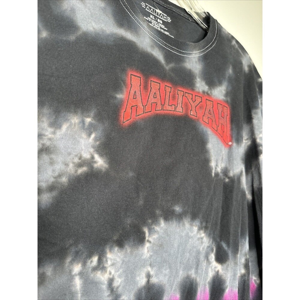Aaliyah T-shirt Women's XL Long Sleeve Tie Dye Y2K Rap Tee 90s 2000s NWOT - Picture 2 of 6
